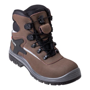 BOTA SEGURIDAD S3 SRC NOBUCK HIDROFUGADA BELLOTA T43 Obramat Bricomart