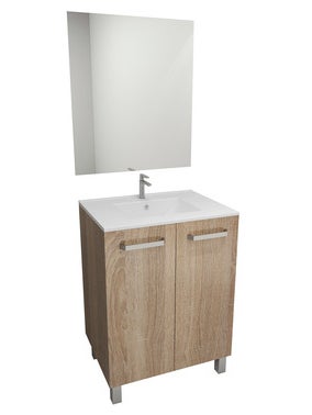 Bricomart MUEBLE DE BAÑO ECO ROBLE 60X45CM 2 PUERTAS