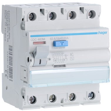 DIFERENCIAL 4P 63A 30MA-AC HAGER