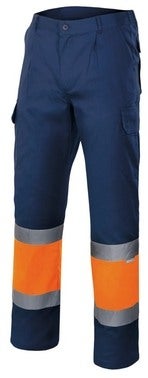 Pantalón Laboral Velilla Multibolsillos - Verde, Talla XL, Con Cintas Reflectantes