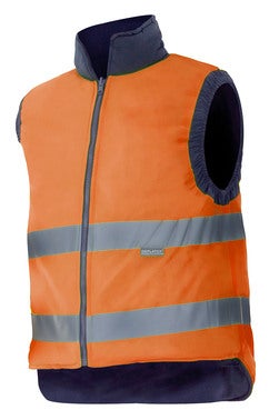 CHALECO MULTIBOLSILLOS ACOLCHADO ALTA VISIBILIDAD NARANJA TALLA M