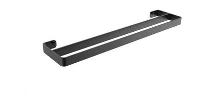 Toallero 45 cm Negro Doble - c/Ventosa — Multiplast