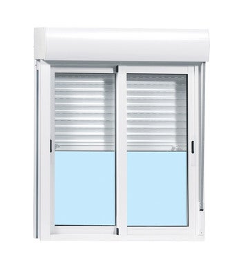 VENTANA ALUMINIO CORREDERA CON PERSIANA BLANCA 140X138CM