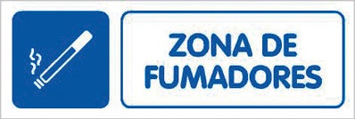 PLACA INFORMATIVA ZONA DE FUMADORES 30 CM