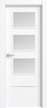 Bricomart PUERTA ABATIBLE EN BLOCK LACADA BLANCA 82 5CM ACRISTALADA IZQUIERDA Descuento | Hogar y jardín