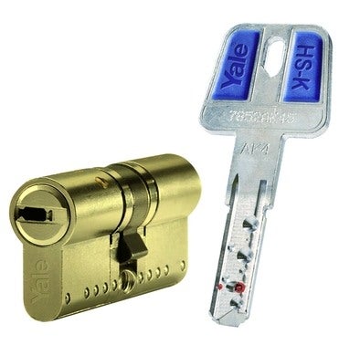 Cilindro de seguridad metálico 70 mm con 5 llaves, cerradura cilíndrica de  perfil reversible para puertas, bombín de seguridad