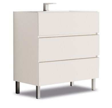 Bricomart MUEBLE DE BAÑO BOSTON BLANCO 80X45CM 3 CAJONES Liquidación | Hogar y jardín