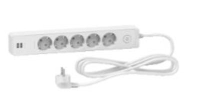 Base de Enchufe Multiple Sobremesa con Cable 4x2P+T + 2 Tomas USB