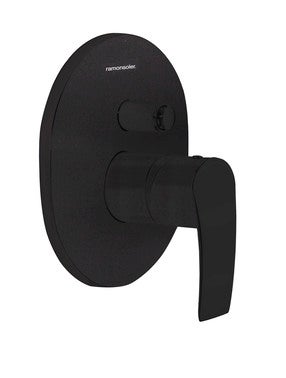 Bricomart GRIFO DE DUCHA EMPOTRADO MONOMANDO REDONDO S2 NEGRO