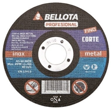DISCO CORTE FINO METAL INOX 125MM BELLOTA