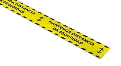 CINTA ADHESIVA SEÑALIZACIÓN "MANTENGA DISTANCIA DE  SEGURIDAD" 72 MM X 66 M
