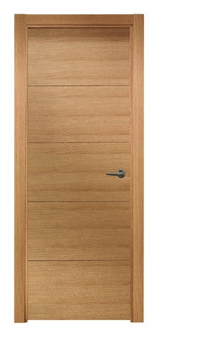 PUERTA INTERIOR EN BLOCK RECHAPADO ROBLE VT5 72,5 CM IZQUIERDA