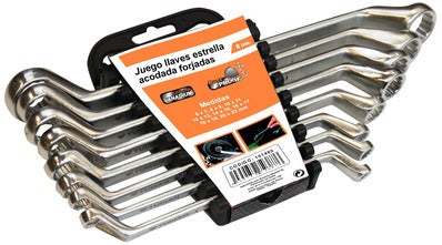 Bricomart JUEGO 8 LLAVES ESTRELLA ACODADAS 6-22MM