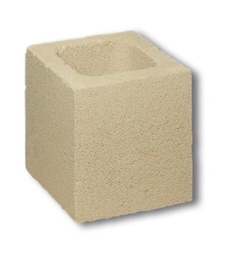 BLOQUE DE HORMIGÓN LISO MEDIO CREMA 19X19X19 CM