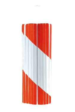 4 protectores columna garaje INTACTO, blanco y rojo con adhesivo 400x250x20  mm.
