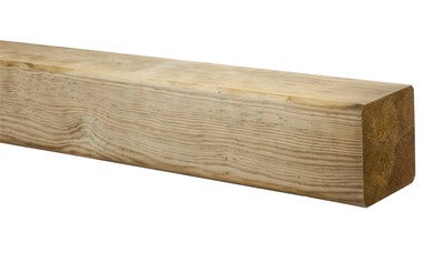 Poste de madera cuadrado, 7x7x300 cm.