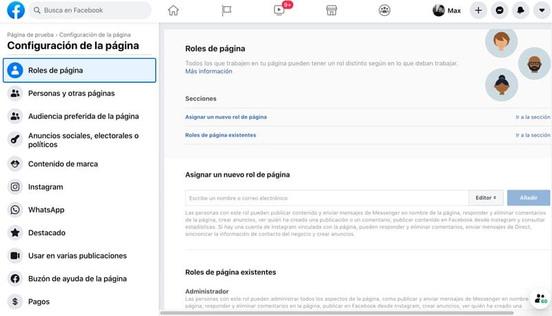 administradores facebook